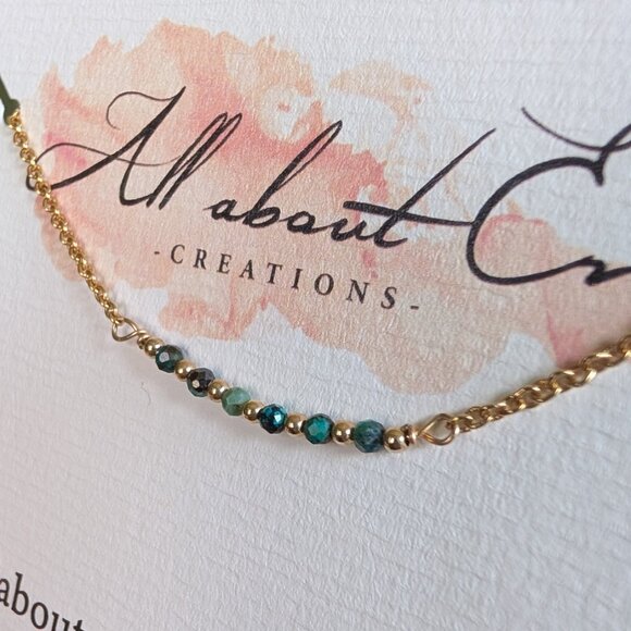 NWT - Gold Fill Chrysocolla Bracelet - Picture 2 of 5